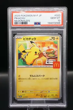 PIKACHU 020/M-P MCDONALD'S PROMO - PSA 10 GEM MINT - POKEMON JAPANESE - Image 1