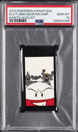 2013 POKEMON HANAFUDA KANTO AUGUST ELECTRODE/GEODUDE/MACHAMP/ONIX PSA 10 - Image 1