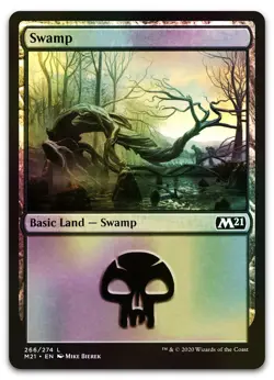 Swamp #266 (Foil) (NM) Core Set 2021 M21 Magic MTG - Image 1