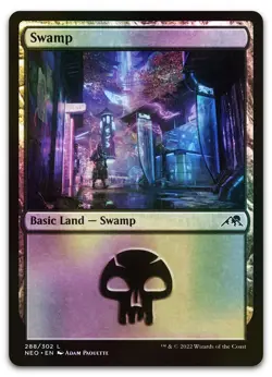 Swamp (288) #288 (Foil) (LP) Kamigawa Neon Dynasty NEO Magic MTG - Image 1
