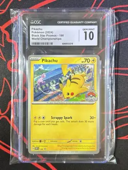 Pikachu 190 Black Star Promo CGC 10 Pokemon TCG SV World Championships STAMPED - Image 5