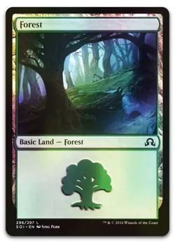 Forest (296) #296 (Foil) (LP) Shadows over Innistrad SOI Magic MTG - Image 1