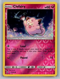 Clefairy (38) Hidden Fates #38/68 Common,Reverse Holo Pokemon Card - Image 1