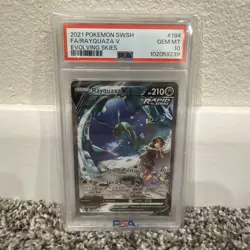 2021 POKEMON SWORD & SHIELD EVOLVING SKIES #194 FULL ART/RAYQUAZA V PSA 10 - Image 1