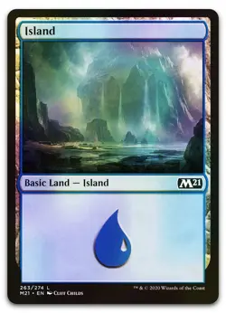 Island (263) #263 (Foil) (NM) Core Set 2021 M21 Magic MTG - Image 1