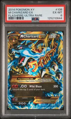 2014 POKEMON XY FLASHFIRE ULTRA RARE #108 M CHARIZARD EX PSA 6 - Image 1