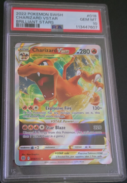 Pokemon Charizard VSTAR 018/172 Brilliant Stars Ultra Rare Holo Vstar 280HP PSA… - Image 1