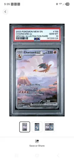 Pokemon Charizard ex 151 MEW EN Special Illustration Rare #199 PSA 10 Gem Mint - Image 1