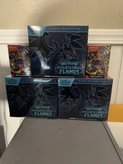 Phantasmal Flames ETB x3 and Booster Bundle x2 Factory Sealed Pokemon TCG - Image 1