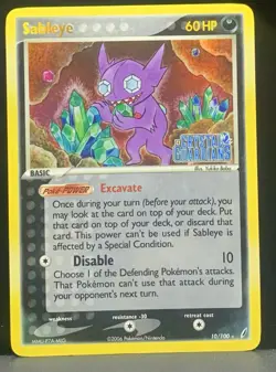 2006 Pokemon EX Crystal Guardians SABLEYE REVERSE FOIL Holo Stamp 10/100 (NM-MT) - Image 1