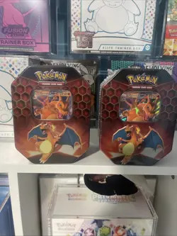 Pokemon TCG Hidden Fates Tin Charizard GX New Factory Sealed (lot Of 2) - Image 1