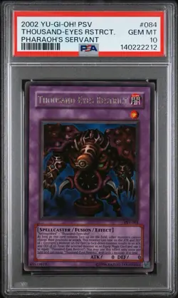 2002 Yu-Gi-Oh! Thousand-Eyes Restrict PSV Unlimited Ultra Rare PSA 10 - Image 1
