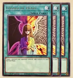 Yugioh! 3x Change of Heart PHRE-EN048 Rare 1st Ed NM - Image 1