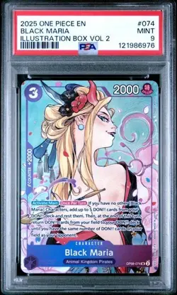 One Piece Black Maria Illustration OP08-074 PSA 9 - Image 1