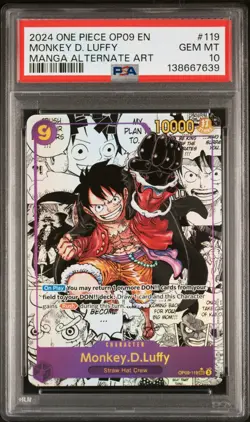 2024 ONE PIECE OP09-EMPERORS IN THE NEW WORLD #119 MONKEY D. LUFFY PSA 10 - Image 1