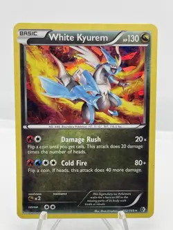 White Kyurem 102/149 Boundaries Crossed Cracked Ice Holo Rare Pokemon Card MP - Image 1