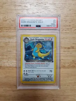 Pokemon PSA 1 Poor 2000 Dark Dragonite Team Rocket Holo Card - Image 1