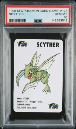 SCYTHER KFC Card Game #123 PSA 10 Vintage Pokemon - Image 1
