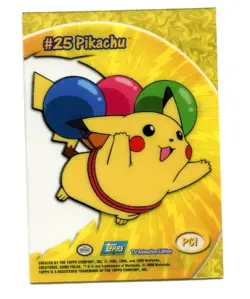 Pokemon Topps 2000 TV Animation Series 2 Clear Card #PC 1 25 Pikachu - Image 2