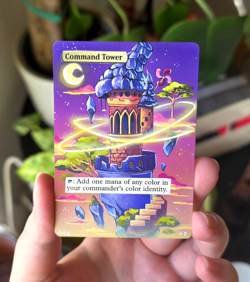 MTG - Handpainted Altered card, original art on Command tower by Lur Altered - Image 1