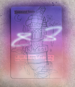MTG - Handpainted Altered card, original art on Command tower by Lur Altered - Image 3