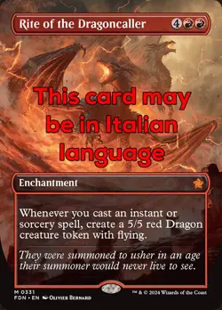 MTG RITE OF THE DRAGONCALLER 331 EXC - RITO DELL'EVOCADRAGHI - FDN X IT - MAGIC - Image 1