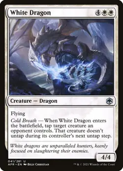 MTG Magic AFR D&D Forgotten Realms - 1x EN NM 041 U White Dragon - Image 1