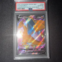 2020 POKEMON SWSH BLACK STAR PROMO #050 CHARIZARD V PSA 10 - Image 1
