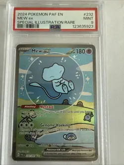 2024 POKEMON PAF EN-PALDEAN FATES SPECIAL ILLUSTRATION RARE #232 MEW EX PSA 9 - Image 1