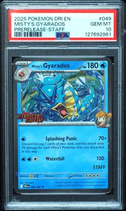 Misty's Gyarados STAFF Promo PSA 10 049/182 Destined Rivals Pokemon Card #961 - Image 1