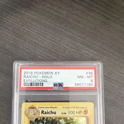 Pokemon Raichu Holo Rare Evolutions 36/108 PSA 8 2016 English - Image 2