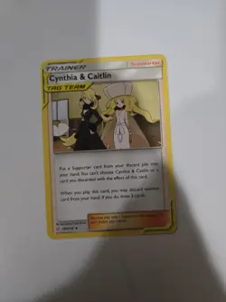 3X - Cynthia & Caitlin 189/236 Cosmic Eclipse Sun And Moon Pokemon Trainer - Image 2