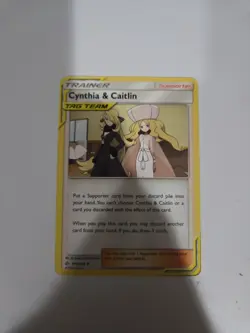 3X - Cynthia & Caitlin 189/236 Cosmic Eclipse Sun And Moon Pokemon Trainer - Image 4