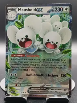 Pokemon TCG - Maushold ex - 155/182 Paradox Rift - Double Rare Holo - Image 1