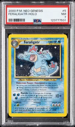 2000 POKEMON NEO GENESIS #5 FERALIGATR-HOLO PSA 7 - Image 1