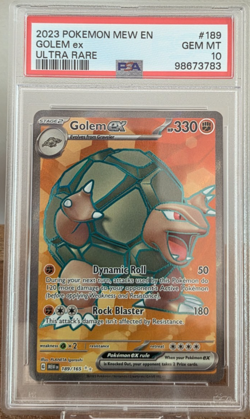 Pokemon Golem ex Ultra Rare Holo Sv: Scarlet & Violet 151 PSA 10 189/165 - Image 1