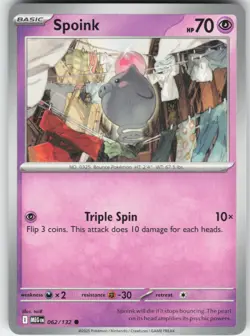 Spoink 062/132 Common Mega Evolution Pokemon Near Mint - Image 1