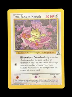 Pokemon TCG Team Rockets Meowth 18 Black Star Promo NM/Mint WOTC Vintage - Image 1
