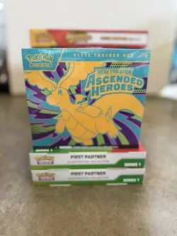 Pokemon Ascended Heroes Lot; Deluxe pin collection, ETB, emboar ex , FP box - Image 4