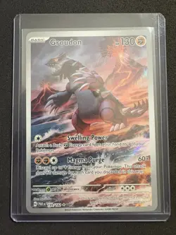 Pokemon Groudon Illustration Rare Holo 199/182 SV04 Paradox Rift - Image 1