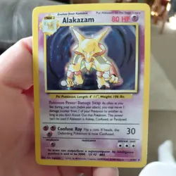Pokemon TCG Alakazam 1/102 Holo Unlimited Base Set Unlimited Vintage WOTC Mint - Image 1