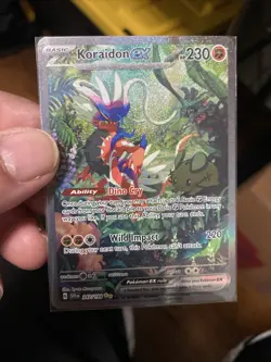 Pokemon Koraidon EX 247/198 Full Art Holo Special Illustration Rare Damaged - Image 2