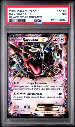 2015 POKEMON XY BLACK STAR PROMOS #XY69 RAYQUAZA EX PSA 7 - Image 1