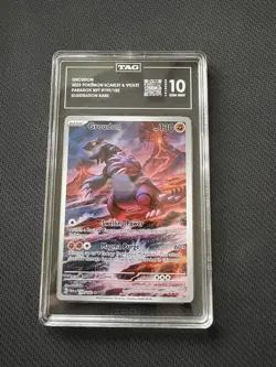 Pokemon TCG Groudon Paradox Rift 199/182 Holo Illustration Rare TAG 10 GM Graded - Image 1