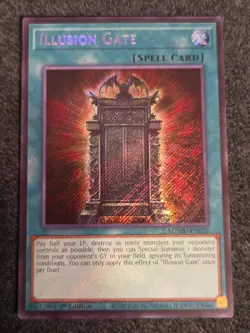 MZMU-EN023 Illusion Gate Secret Rare 1st Edition YuGiOh NM In Hand - Image 1