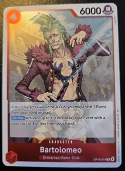 Bartolomeo OP15-014 Foil Rare Adventure On Kami's Island One Piece Card Game - Image 1