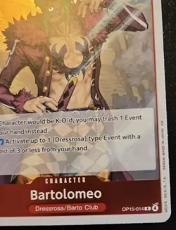 Bartolomeo OP15-014 Foil Rare Adventure On Kami's Island One Piece Card Game - Image 5