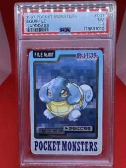 Squirtle 007 Carddass Vending Pocket Monsters- Pokemon TCG 1997 Vintage PSA 7 NM - Image 1