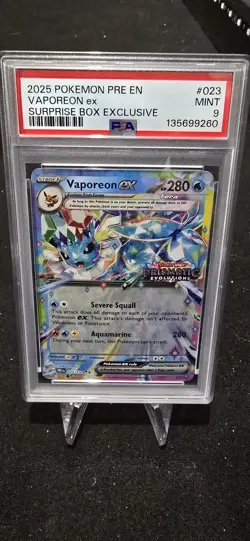 Vaporeon Ex PSA SLAB 9 POKEMON TCG PRISMATIC SURPRISE BOX EXCLUSIVE - Image 1