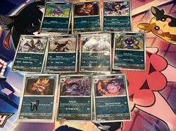 Pokemon TCG Lot of 10 Reverse Holo Darkness Type Pokemon Scarlet And Violet NM - Image 1